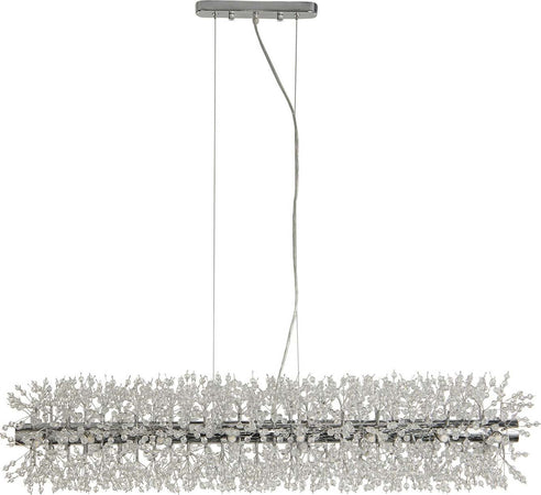 Lampadario-Contemporaneo-Sprazzo-Sole-Acciaio-Cromo-Vetro-Trasparente-16-Luci-G9