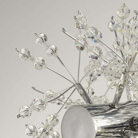 Lampadario-Contemporaneo-Sprazzo-Sole-Acciaio-Cromo-Vetro-Trasparente-16-Luci-G9