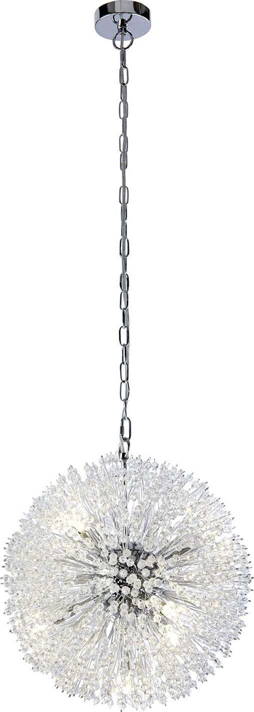 Lampadario-Contemporaneo-Sprazzo-Sole-Acciaio-Cromo-Vetro-Trasparente-7-Luci-G9