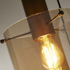 Lampadario-Contemporaneo-Svezia-Acciaio-Marrone-Vetro-3-Luci-E27