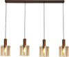 Lampadario-Contemporaneo-Svezia-Acciaio-Marrone-Vetro-4-Luci-E27