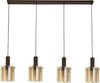 Lampadario-Contemporaneo-Svezia-Acciaio-Marrone-Vetro-4-Luci-E27