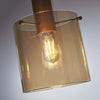 Lampadario-Contemporaneo-Svezia-Acciaio-Marrone-Vetro-4-Luci-E27