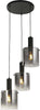 Lampadario-Contemporaneo-Svezia-Acciaio-Nero-Vetro-3-Luci-E27