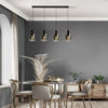 Lampadario-Contemporaneo-Svezia-Acciaio-Nero-Vetro-4-Luci-E27