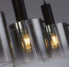 Lampadario-Contemporaneo-Svezia-Acciaio-Nero-Vetro-4-Luci-E27