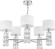 Lampadario-Contemporaneo-Talento-Metallo-Cromo-5-Luci-Diffusori-Pvc-Bianco