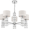 Lampadario-Contemporaneo-Talento-Metallo-Cromo-5-Luci-Diffusori-Pvc-Bianco