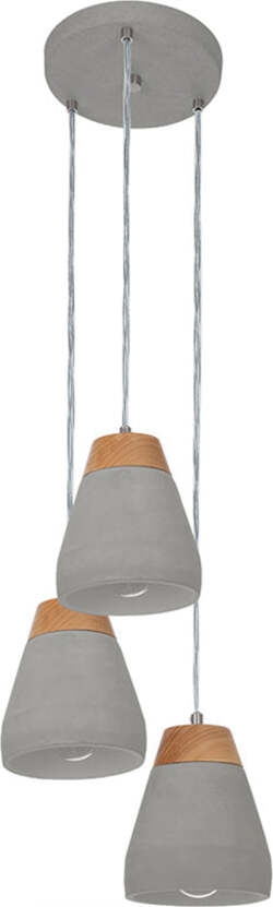 Lampadario-Contemporaneo-Tarega-3-Luci-Acciaio-Grigio