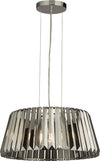 Lampadario-Contemporaneo-Tiara-Acciaio-Cromo-Cristallo-Fumè-5-Luci-E14