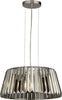 Lampadario-Contemporaneo-Tiara-Acciaio-Cromo-Cristallo-Fumè-5-Luci-E14
