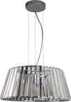 Lampadario-Contemporaneo-Tiara-Acciaio-Cromo-Vetro-Trasparente-5-Luci-E14