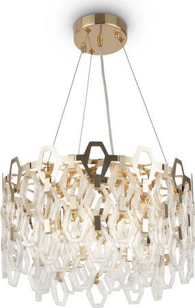 Lampadario-Contemporaneo-Tissage-Metallo-Oro-7-Luci