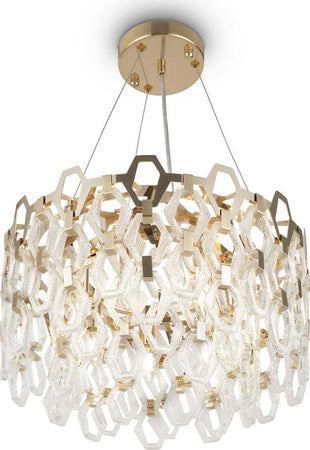 Lampadario-Contemporaneo-Tissage-Metallo-Oro-7-Luci