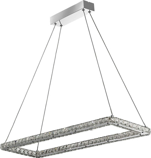 Lampadario-Contemporaneo-Trifoglio-Acciaio-Cromo-Led-37W-3000K