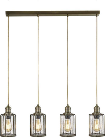 Lampadario-Contemporaneo-Tubi-Acciaio-Ottone-Vetro-4-Luci-E27