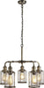 Lampadario-Contemporaneo-Tubi-Acciaio-Ottone-Vetro-Trasparente-5-Luci-E27