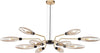 Lampadario-Contemporaneo-Ventura-Metallo-Oro-12-Luci-Diffusore-Vetro-Ambra