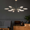 Lampadario-Contemporaneo-Ventura-Metallo-Oro-12-Luci-Diffusore-Vetro-Ambra
