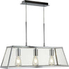 Lampadario-Contemporaneo-Viaggiatore-Acciaio-Cromo-Vetro-Trasparente-3-Luci-E27
