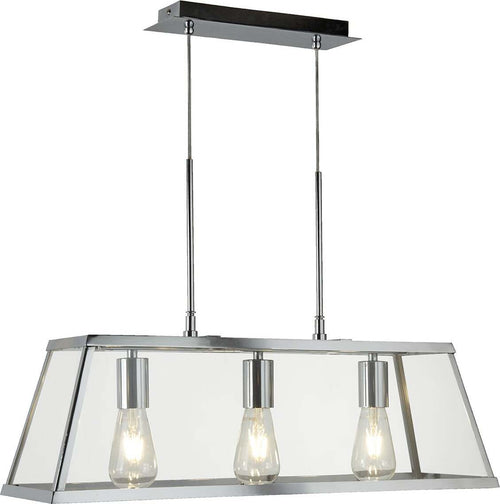 Lampadario-Contemporaneo-Viaggiatore-Acciaio-Cromo-Vetro-Trasparente-3-Luci-E27