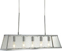 Lampadario-Contemporaneo-Viaggiatore-Acciaio-Cromo-Vetro-Trasparente-5-Luci-E27