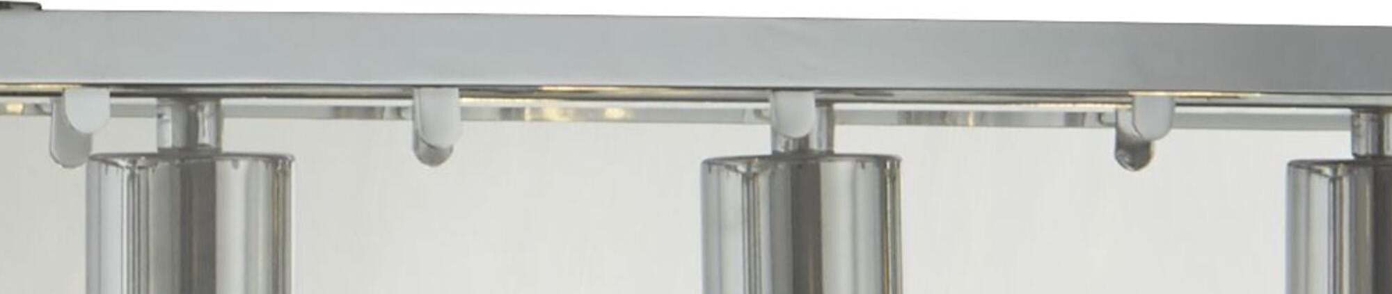 Lampadario-Contemporaneo-Viaggiatore-Acciaio-Cromo-Vetro-Trasparente-5-Luci-E27