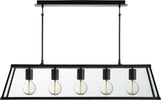 Lampadario-Contemporaneo-Viaggiatore-Acciaio-Nero-Vetro-5-Luci-E27