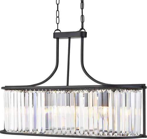 Lampadario-Contemporaneo-Victoria-Acciaio-Nero-Vetro-5-Luci-E27