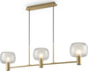 Lampadario-Contemporaneo-Vision-Alluminio-Oro-3-Luci-Diffusori-In-Vetro-Trasp