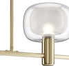 Lampadario-Contemporaneo-Vision-Alluminio-Oro-3-Luci-Diffusori-In-Vetro-Trasp