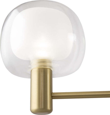 Lampadario-Contemporaneo-Vision-Alluminio-Oro-3-Luci-Diffusori-In-Vetro-Trasp