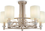 Lampadario-Contemporaneo-Vittoria-Metallo-Oro-5-Luci-Diffusori-In-Pvc-Crema