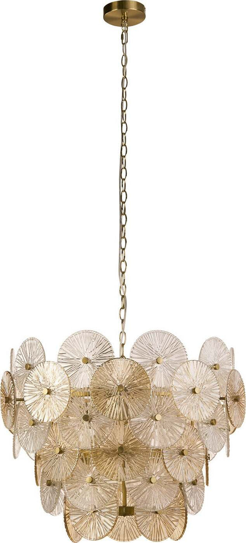 Lampadario-Contemporaneo-Wagon-Wheel-Acciaio-Bronzo-Vetro-9-Luci-G9