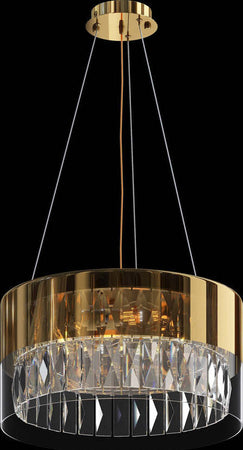 Lampadario-Contemporaneo-Wonderland-Acciaio-Oro-4-Luci-Diffusori-Vetro