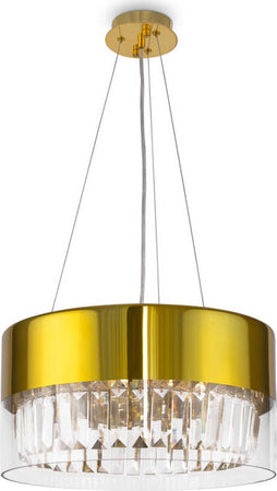 Lampadario-Contemporaneo-Wonderland-Acciaio-Oro-4-Luci-Diffusori-Vetro