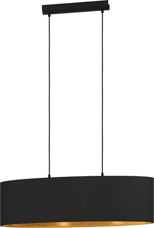 Lampadario-Contemporaneo-Zaragoza-2-Luci-Acciaio-Nero