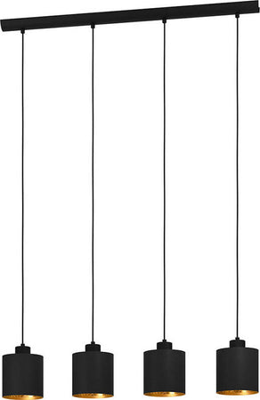 Lampadario-Contemporaneo-Zaragoza-4-Luci-Acciaio-Nero