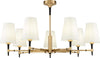 Lampadario-Contemporaneo-Zaragoza-Metallo-Ottone-7-Luci-Diffusori-In-Pvc-Bianchi