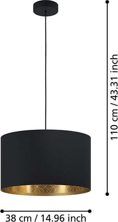 Lampadario-Contemporaneo-Zaragoza-Piccolo-1-Luce-Acciaio-Nero