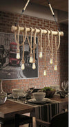Lampadario Country 8 Portalampada E27 Lampada Soffitto Retro Legno Corda B23-8 Casa, arredamento e bricolage > Illuminazione da interno > Lampadari Trade Shop italia - Napoli, Commerciovirtuoso.it