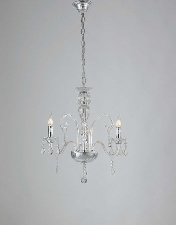 Lampadario Cristallo Cromo 3Xe14 60X65Cm Illuminazione/Illuminazione per interni/Lampadari lampade a sospensione e plafoniere/Lampadari Led Mall Home - Napoli, Commerciovirtuoso.it