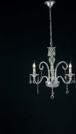 Lampadario Cristallo Cromo 3Xe14 60X65Cm Illuminazione/Illuminazione per interni/Lampadari lampade a sospensione e plafoniere/Lampadari Led Mall Home - Napoli, Commerciovirtuoso.it