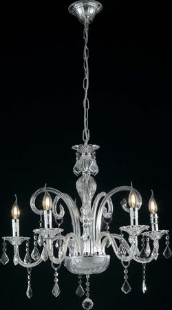 Lampadario Cristallo Cromo 5Xe14 66X65Cm Illuminazione/Illuminazione per interni/Lampadari lampade a sospensione e plafoniere/Lampadari Led Mall Home - Napoli, Commerciovirtuoso.it