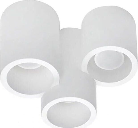 Lampadario-Da-Soffitto-3-Cilindri-In-Gesso-Verniciabile-Supporto-Faretto-Gu10-Universo