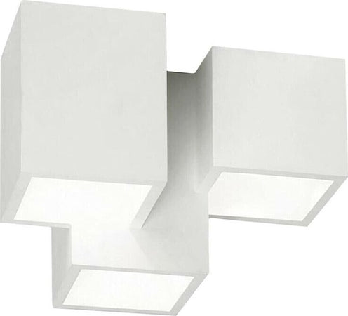 Lampadario-Da-Soffitto-3-Cubi-In-Gesso-Verniciabile-Supporto-Per-Faretto-Gu10-Universo