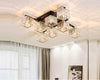 Lampadario-Da-Soffitto-8-Cubi-In-Vetro-Portalampadina-E27-Metallo-Nero-Moderno