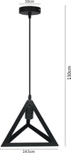 Lampadario-Da-Soffitto-A-Sospensione-Forma-Triangolo-3d-Porta-Lampadina-E27-Nero-Universo