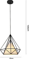 Lampadario-Da-Soffitto-A-Sospensione-Portalampada-E27-Forma-Di-Diamante-Nero-E20-n-Universo