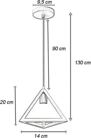 Lampadario-Da-Soffitto-A-Sospensione-Triangolo-3d-Portalampada-E27-Universo